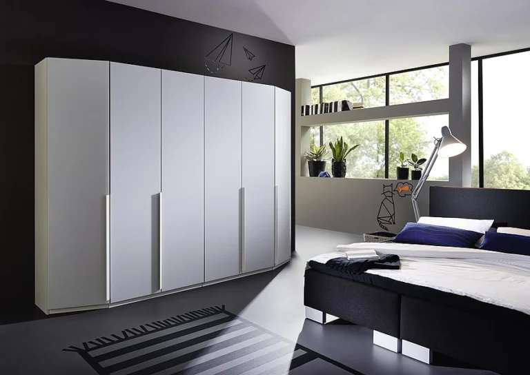 - Pendle Village - 2026 White 6 Door Large Wardrobe - Styled in a Bedroom